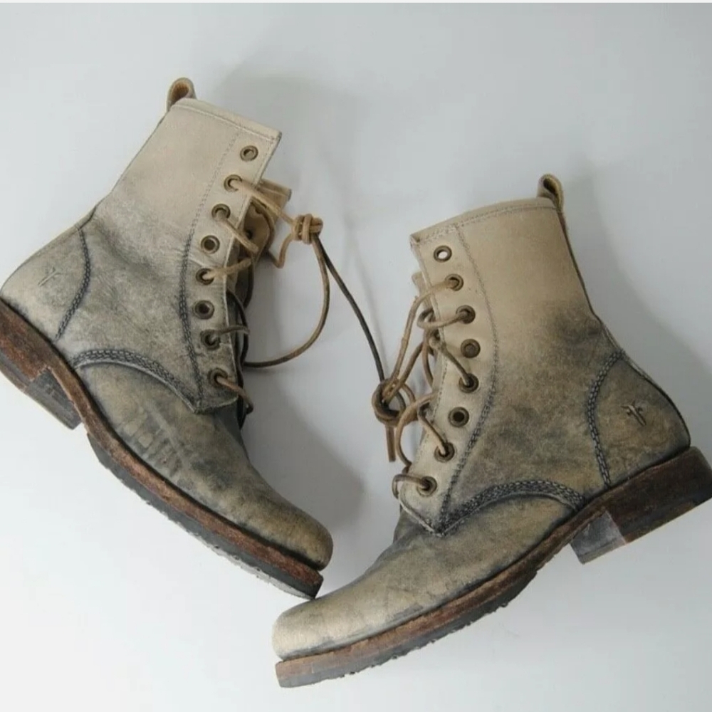 Frye Veronica Combat Ombre Leather Boots7.5BStonew